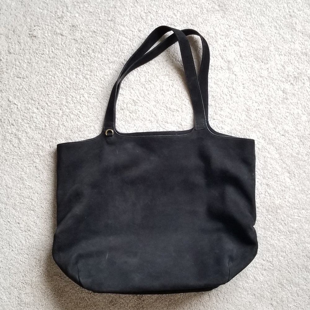 Pop & Suki Black Suede Large Tote
